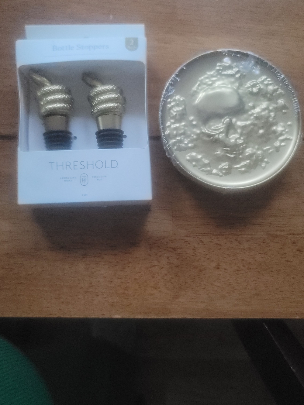 Threshold Gold Rope Bottle Stoppers - Set of 2 And A Set Of 4 Coasters